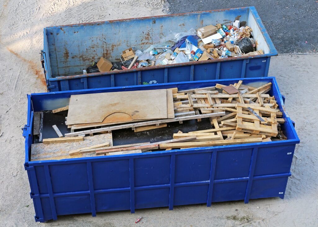 bennes recyclage bleues